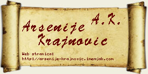 Arsenije Krajnović vizit kartica